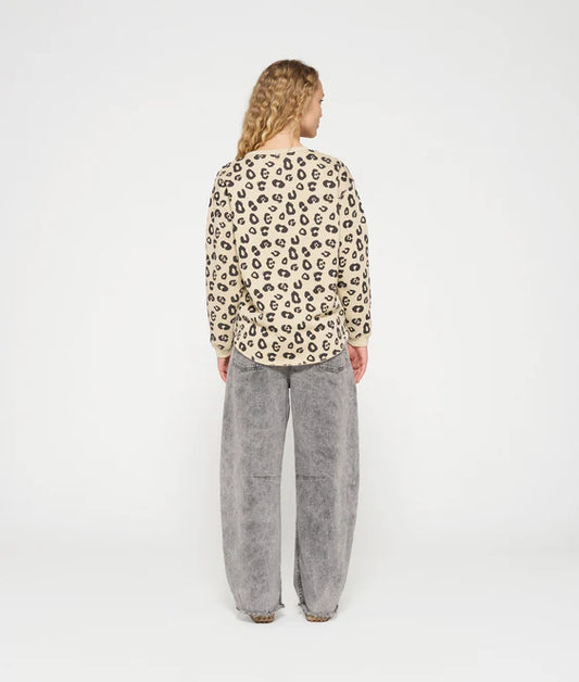 10DAYS Raw Edge Sweater Leopard