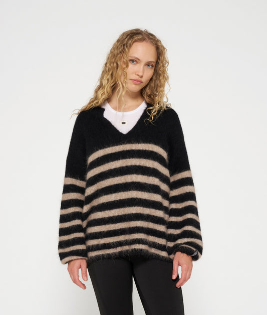 10 DAYS Soft Hairy Sweater Stripes