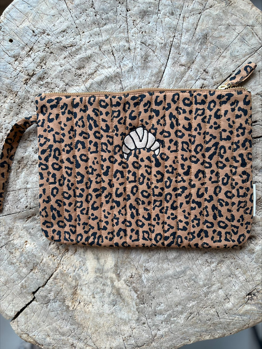 ATELIER POMME - THE FLAT POUCH - LEOPARD - CROISSANT